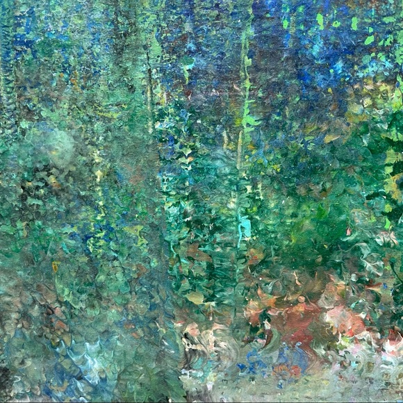 Framed hand painted large Abstract art in purple matting & Gold Frame - Picture 7 of 14